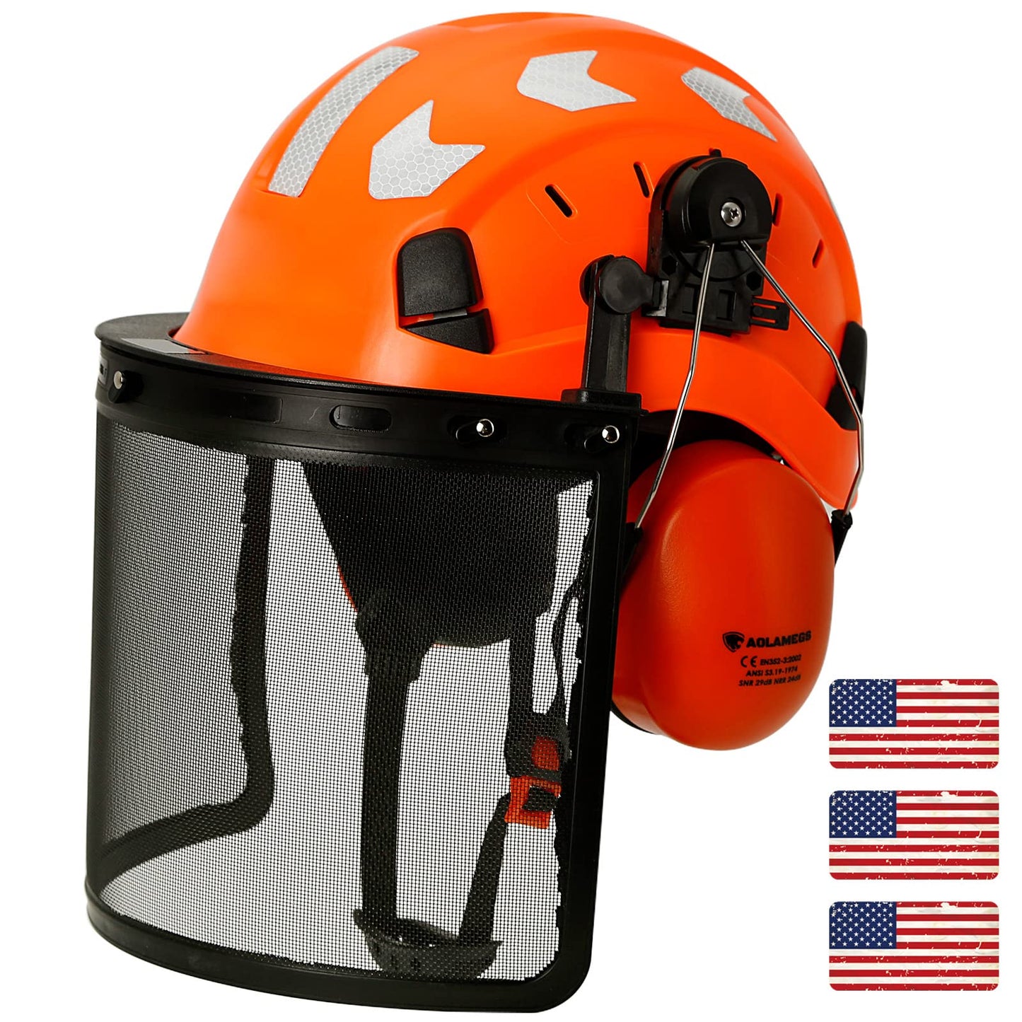 AOLAMEGS Construction Welding Helmets Hard Hats with Visor - OSHA Approved Construction Hardhat with Chin Straps