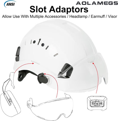 AOLAMEGS Construction Hard Hats with Visor - OSHA Approved Construction Hardhat with Chin Straps