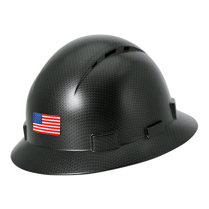 Aolamegs Safe Carbon Fiber Full Brim Hard Hat with Tinted Safety Glasses and Hard Hat Liner ANSI Z89.1 Type 1 Class C