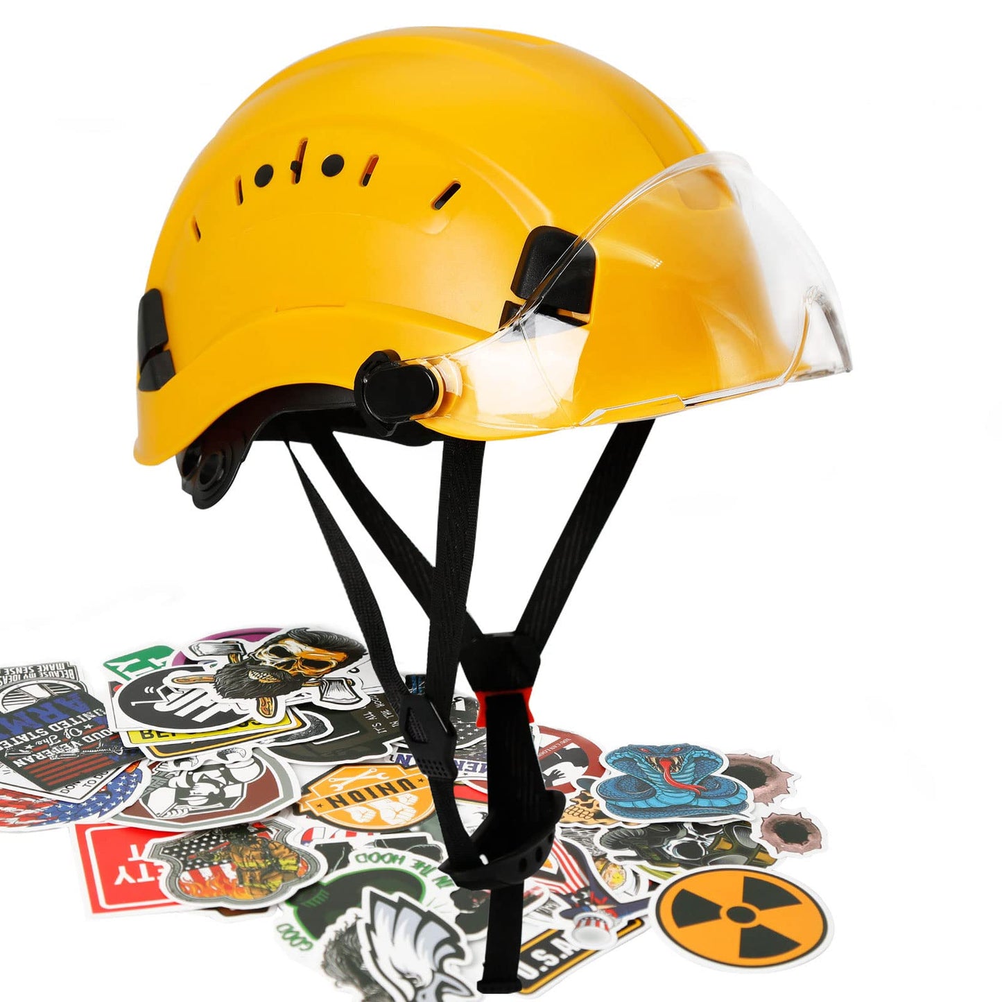 AOLAMEGS Construction Hard Hats with Visor - OSHA Approved Construction Hardhat with Chin Straps