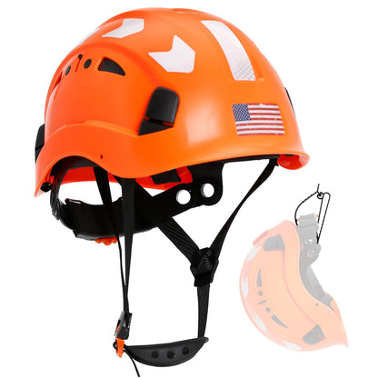 AOLAMEGS Construction Safety Hard Hat - ANSI Z89.1 OSHA Approved Safety Helmets with Chin Straps Lightweight Reflective Vented ABS Hard Hats for Men Women Industrial Workwear 6-Point Suspension