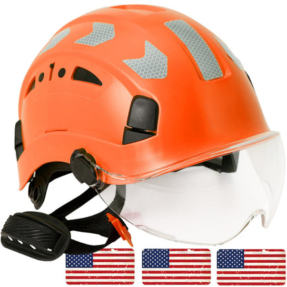 AOLAMEGS Construction Safety Hard Hat - ANSI Z89.1 OSHA Approved Safety Helmets with Chin Straps Lightweight Reflective Vented ABS Hard Hats for Men Women Industrial Workwear 6-Point Suspension