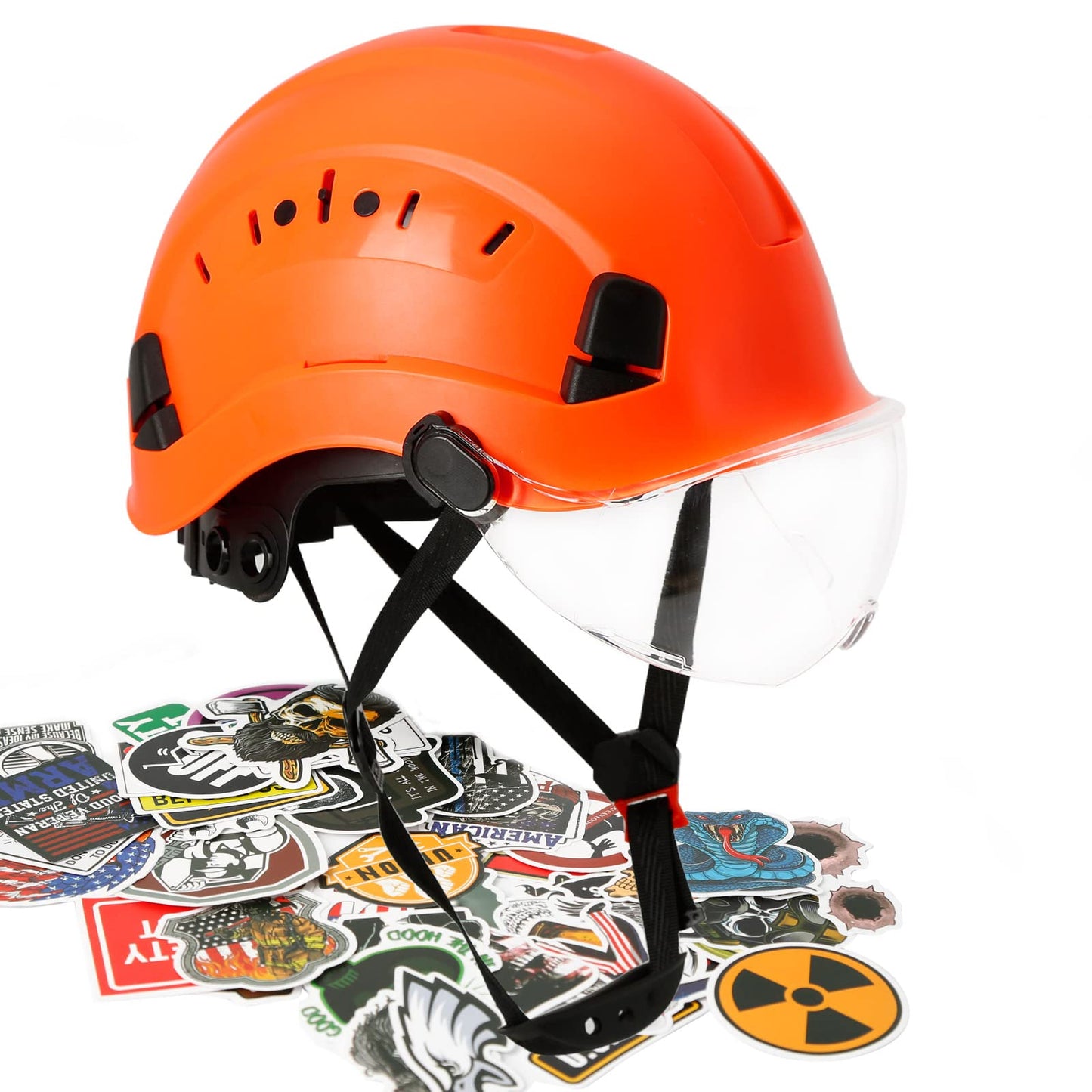 AOLAMEGS Construction Hard Hats with Visor - OSHA Approved Construction Hardhat with Chin Straps